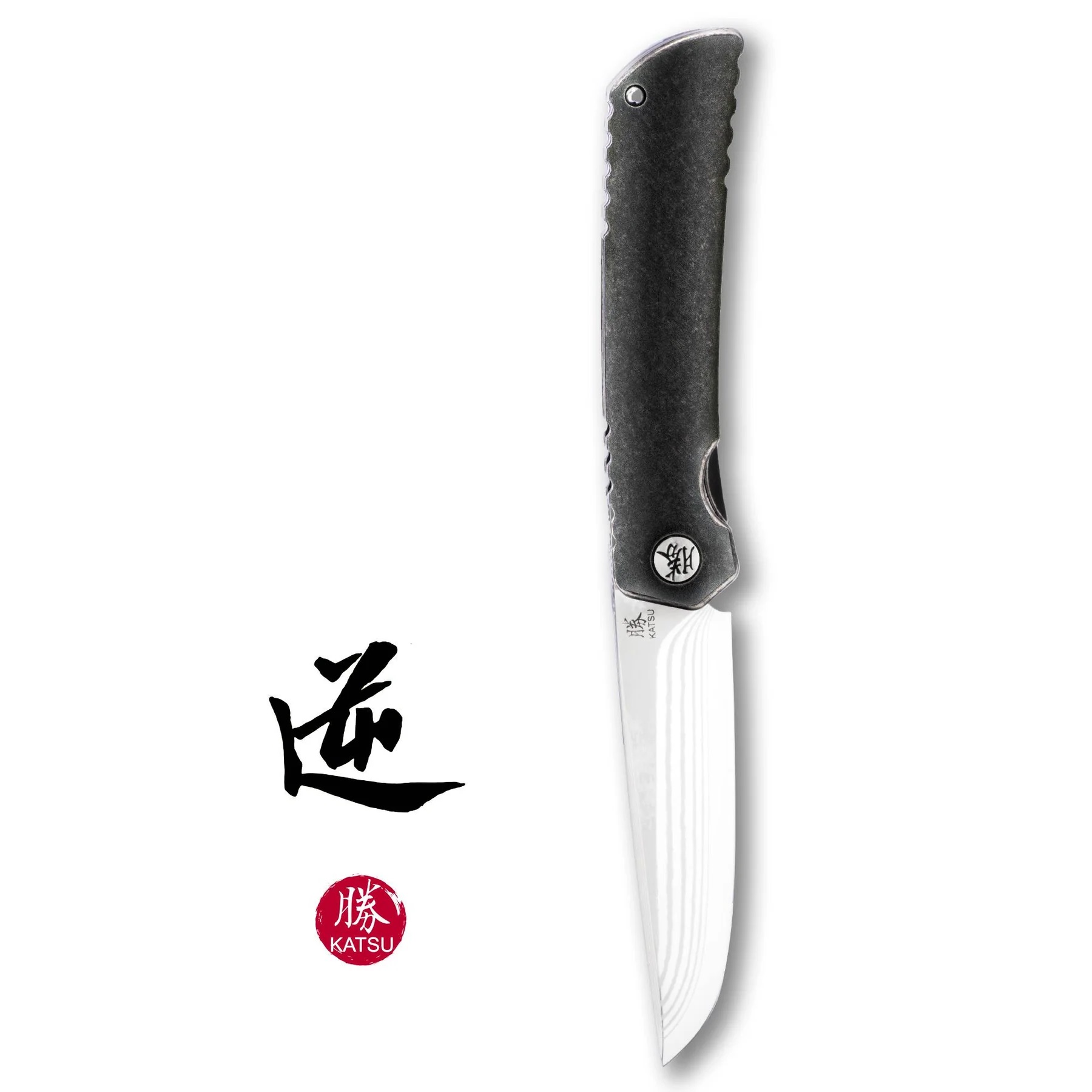 KATSU ZK04 knife with carbon fiber titanium handle and 17-layer ZDP-189 blade
