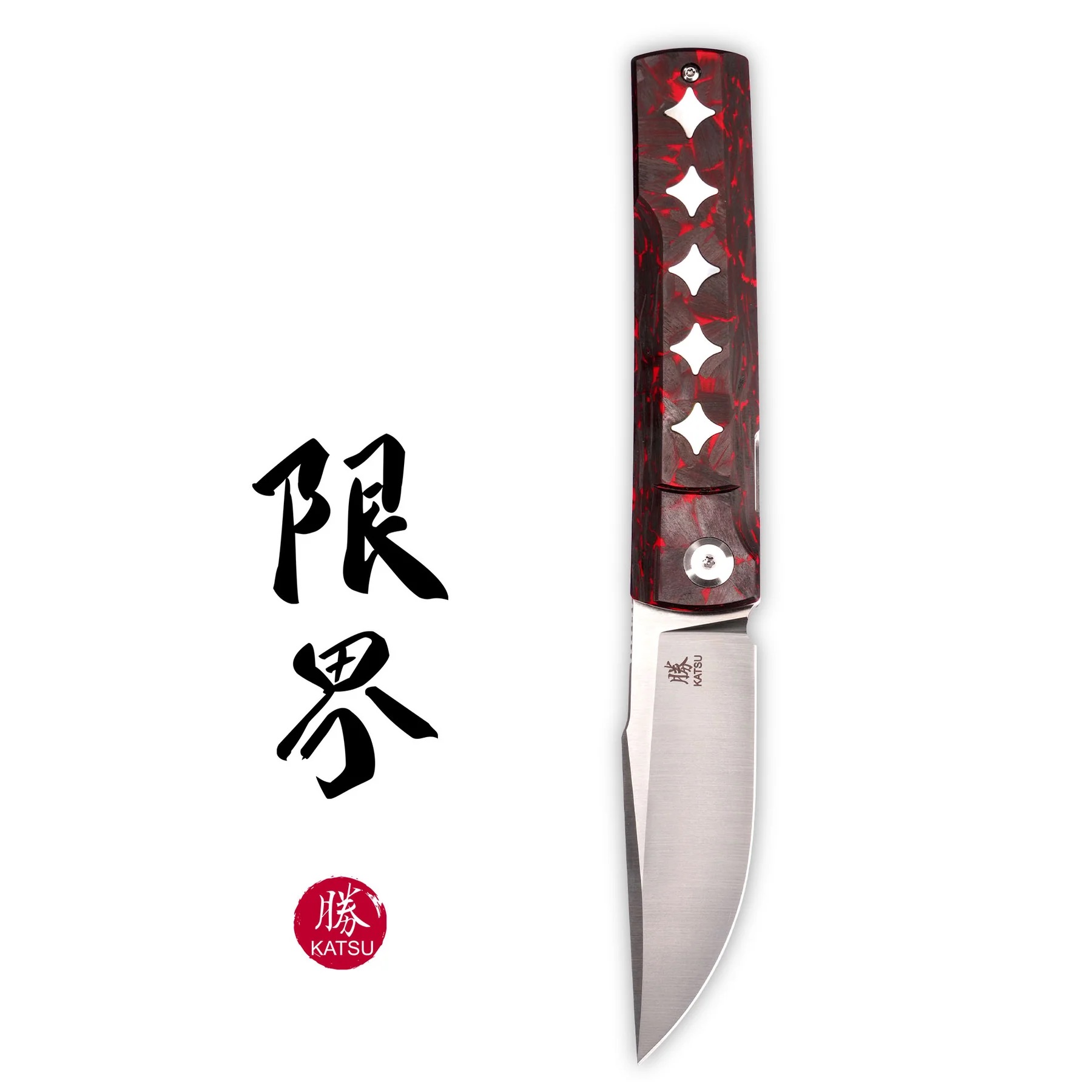KATSU JT05 knife with dual-tone G10 handle and AUS-8 reverse tanto blade