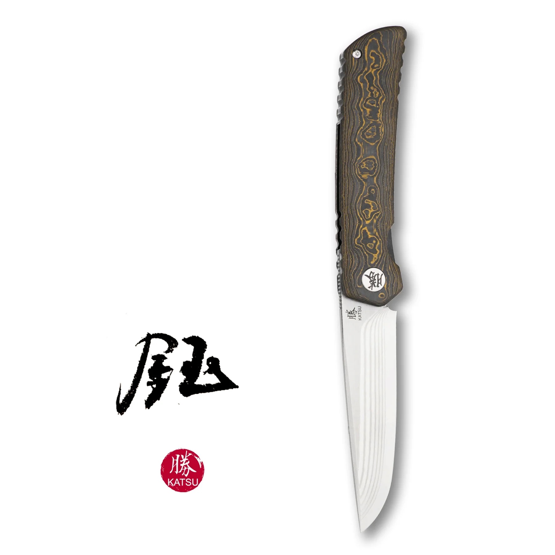 KATSU ZK03 knife with carbon fiber and titanium handle